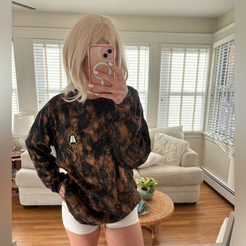 RIGHTEOUS ROAD Bleach Dyed Long sleeve T Shirt XL